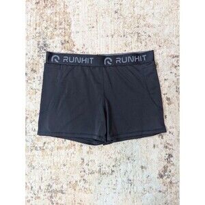Compression Shorts Black Spandex with Pockets Size Large
